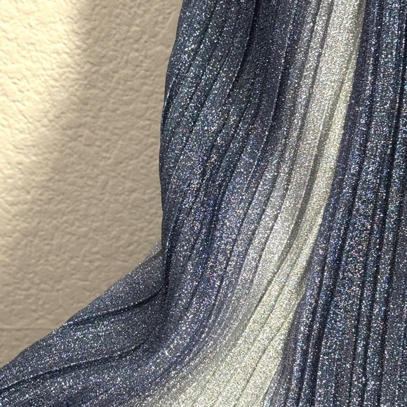 AQUA Cocktail‎ Mini Dress Medium Metallic Gradient Ombre Spaghetti Strap V-Neck - Picture 5 of 13